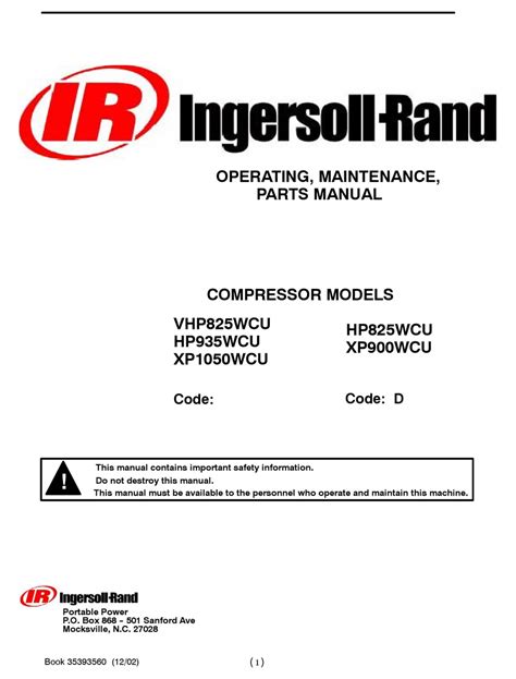 ingersoll rand part number search pdf manual